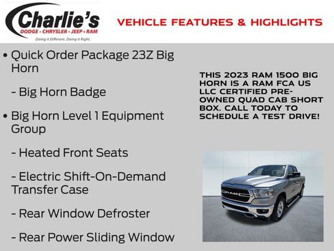 Certified 2023 RAM 1500 Big Horn AWD/4WD image 7