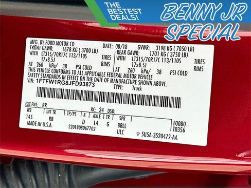 Used 2018 Ford F150 Raptor w/ Equipment Group 802A Luxury image 32