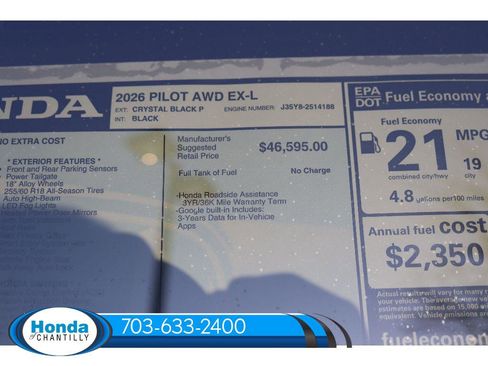 New 2026 Honda Pilot EX-L image 38