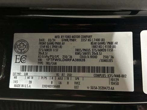 Certified 2024 Ford F150 Lariat w/ Equipment Group 502A High AWD/4WD image 31