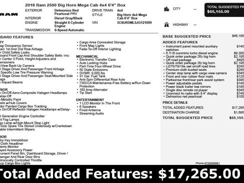 Used 2018 RAM 2500 Big Horn image 3