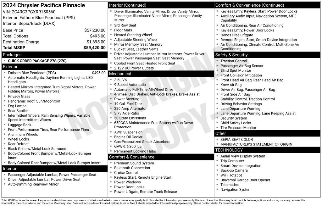 Used 2024 Chrysler Pacifica Pinnacle AWD/4WD image 16