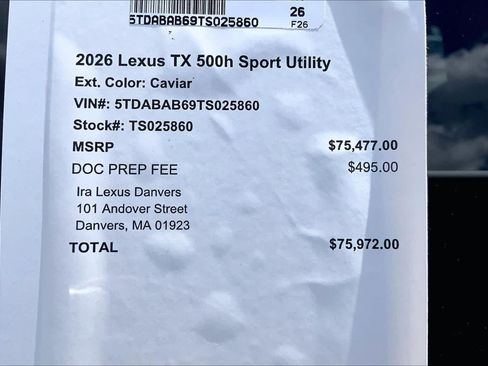 New 2026 Lexus TX 500h AWD image 21