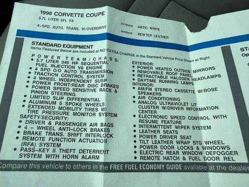 Used 1998 Chevrolet Corvette Coupe RWD image 57