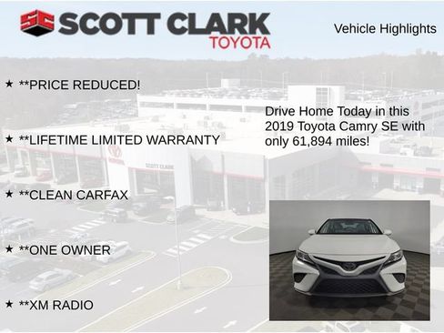 Used 2019 Toyota Camry SE w/ Convenience Package FWD image 13