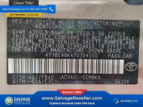 Used 2007 Toyota Camry FWD image 16