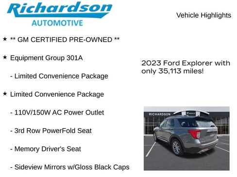 Used 2023 Ford Explorer Limited w/ Equipment Group 301A AWD/4WD image 10