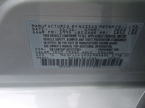 Used 2017 Nissan Sentra SV w/ Style Package FWD image 7