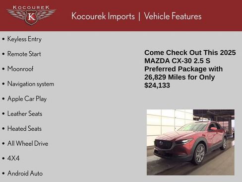 Used 2025 MAZDA CX-30 AWD 2.5 S w/ Preferred Package image 2