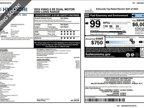 Used 2024 Hyundai Ioniq 5 SE AWD/4WD image 9