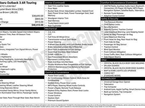 Used 2018 Subaru Outback 3.6R Touring image 7