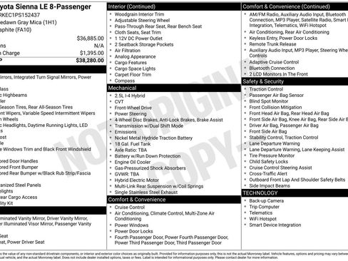 Used 2023 Toyota Sienna LE FWD image 16