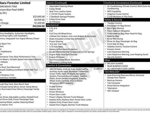 Certified 2025 Subaru Forester Limited AWD/4WD image 29