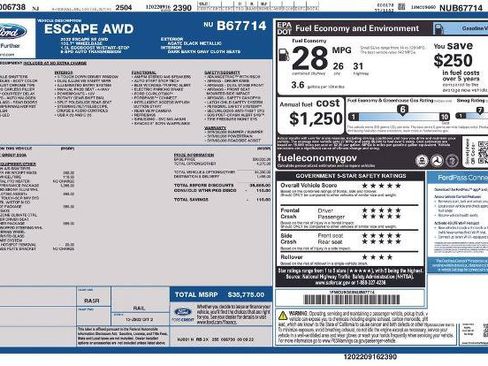 Certified 2022 Ford Escape SE w/ SE Sport Appearance Package AWD/4WD image 9