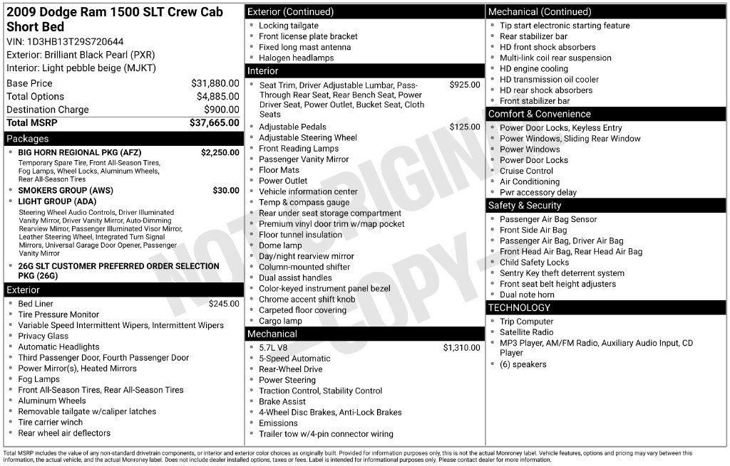 Used 2009 Dodge Ram 1500 Truck SLT w/ Big Horn Regional Pkg RWD image 31
