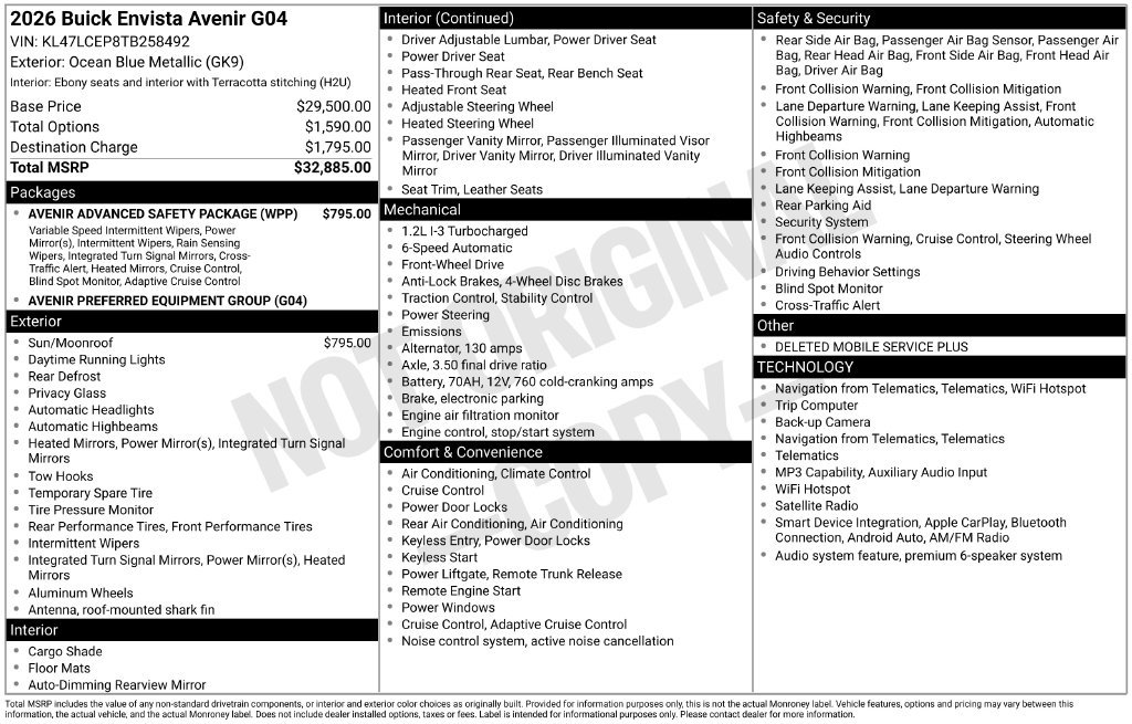 New 2026 Buick Envista Sport Touring FWD image 22