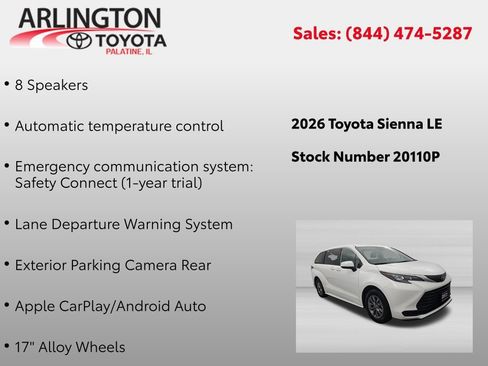 Used 2026 Toyota Sienna LE FWD image 4
