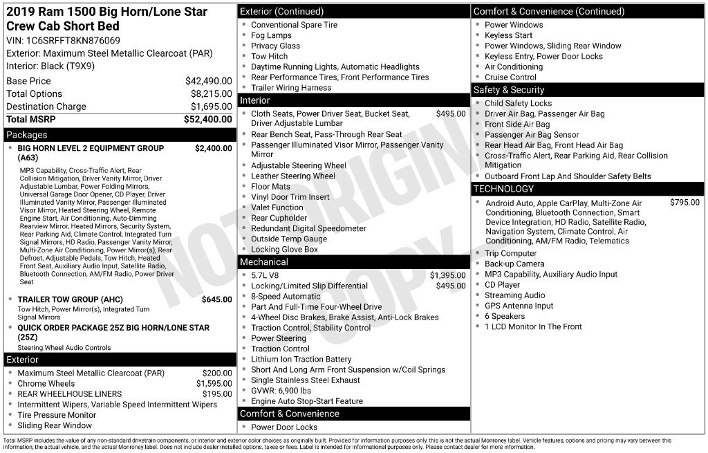 Used 2019 RAM 1500 Big Horn AWD/4WD image 3