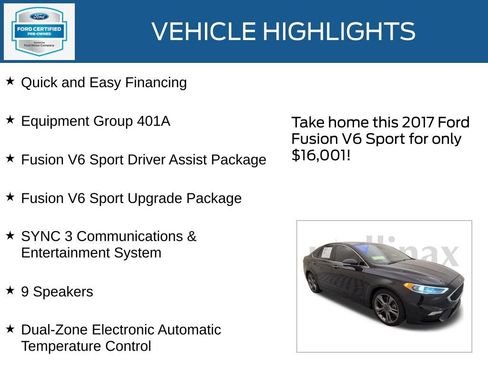 Used 2017 Ford Fusion Sport w/ Equipment Group 401A image 35