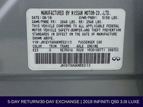Used 2019 INFINITI Q50 Luxe w/ Essential Package (3.0T Luxe) AWD/4WD image 36