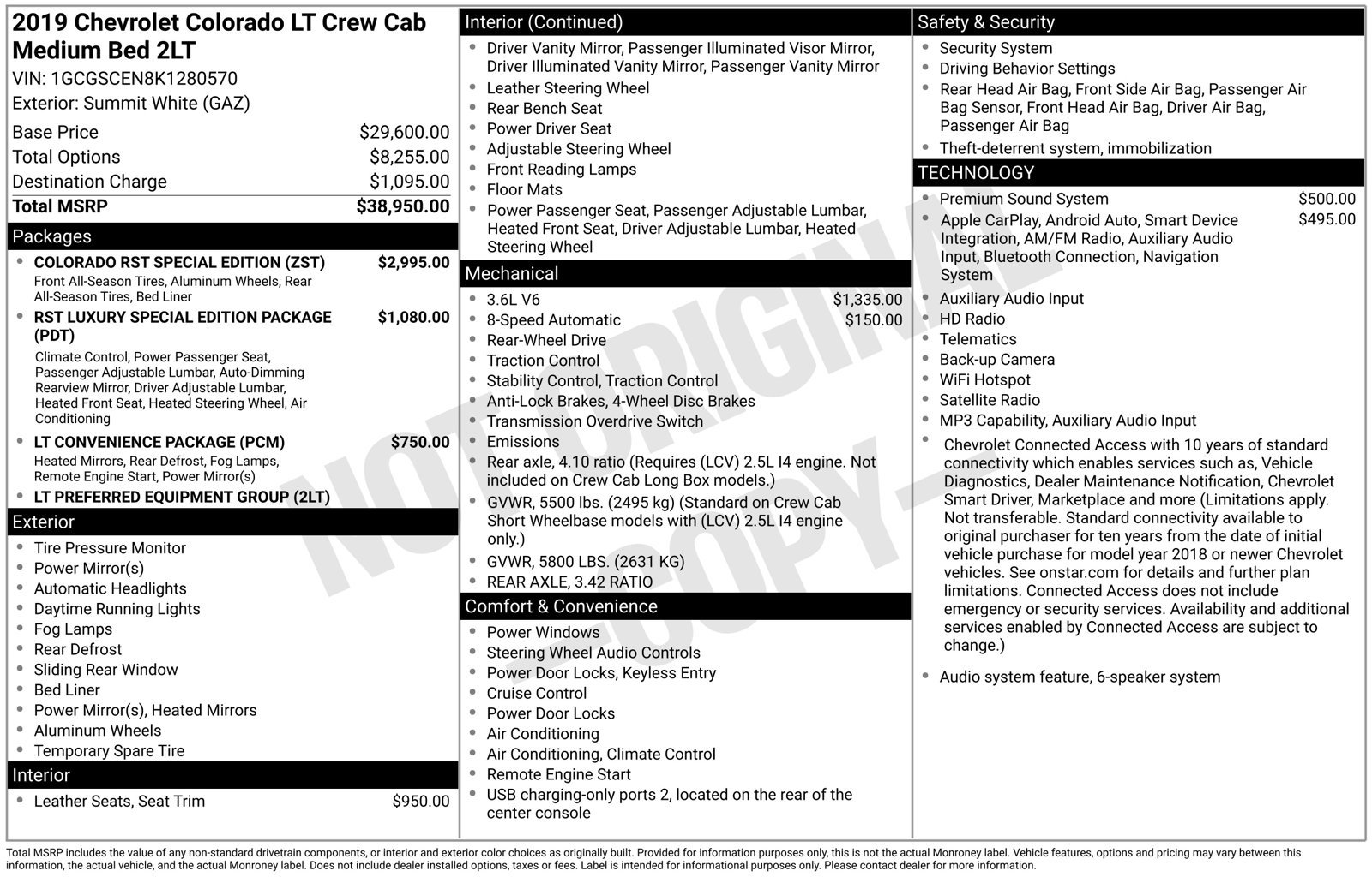 Used 2019 Chevrolet Colorado LT w/ Colorado RST Special Edition RWD image 1
