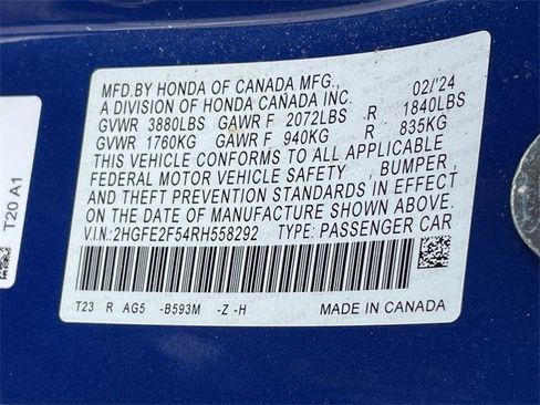 Certified 2024 Honda Civic Sport image 29