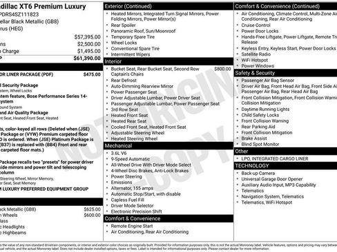Certified 2025 Cadillac XT6 Premium Luxury w/ LPO, Floor Liner Package AWD/4WD image 37