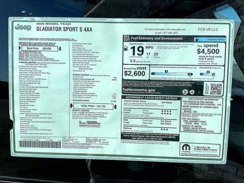 New 2026 Jeep Gladiator Sport image 16