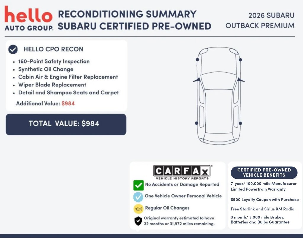 Certified 2026 Subaru Outback Premium AWD/4WD image 3
