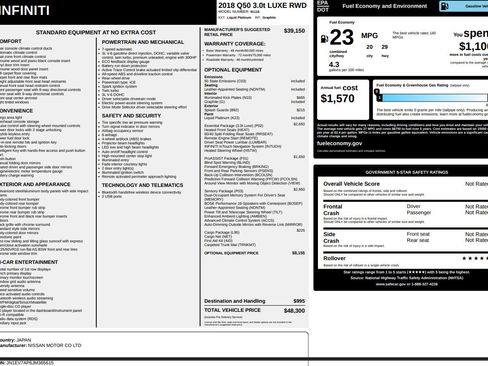 Used 2018 INFINITI Q50 Luxe w/ Sensory Package (Luxe) image 18