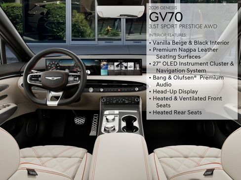 New 2026 Genesis GV70 3.5T Sport Prestige w/ G1 Accessory Package AWD/4WD image 17