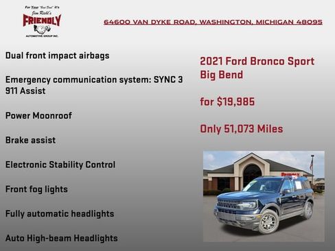 Used 2021 Ford Bronco Sport Big Bend w/ Big Bend Package AWD/4WD image 25