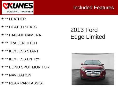 Used 2013 Ford Edge Limited w/ Class II Trailer Tow Pkg AWD/4WD image 2