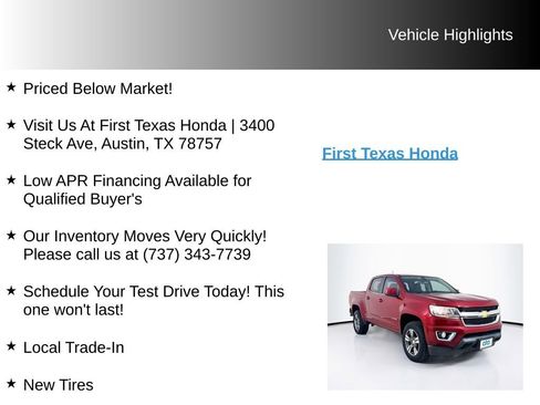 Used 2018 Chevrolet Colorado LT w/ LT Convenience Package RWD image 10