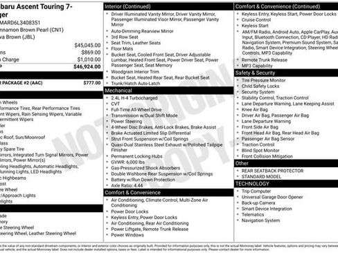 Used 2020 Subaru Ascent Touring w/ Popular Package #2 image 1
