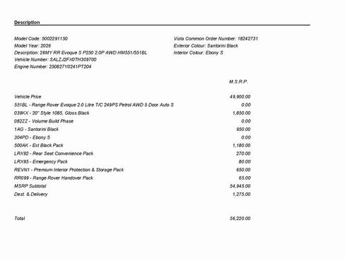 New 2026 Land Rover Range Rover Evoque S image 3