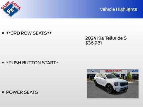 Used 2024 Kia Telluride S w/ S Sunroof Package image 34
