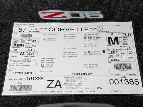 Used 2007 Chevrolet Corvette Z06 w/ Preferred Equipment Group RWD image 82