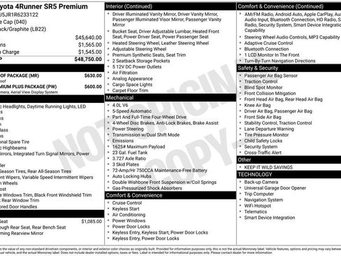 Used 2024 Toyota 4Runner SR5 Premium w/ Moonroof Package AWD/4WD image 3