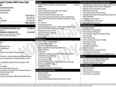 Used 2022 Toyota Tundra SR5 w/ TRD Sport Premium Package AWD/4WD image 11