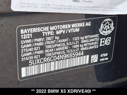 Used 2022 BMW X5 xDrive40i AWD/4WD image 29