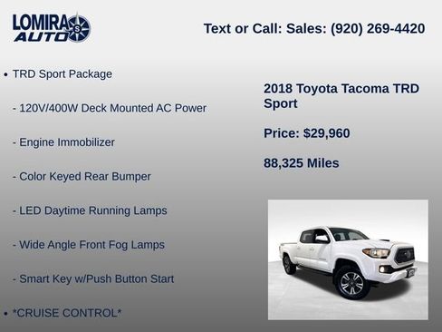 Used 2018 Toyota Tacoma TRD Sport AWD/4WD image 8
