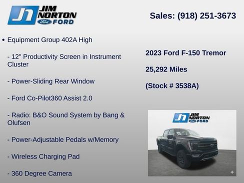 Used 2023 Ford F150 Tremor w/ Equipment Group 402A High AWD/4WD image 8