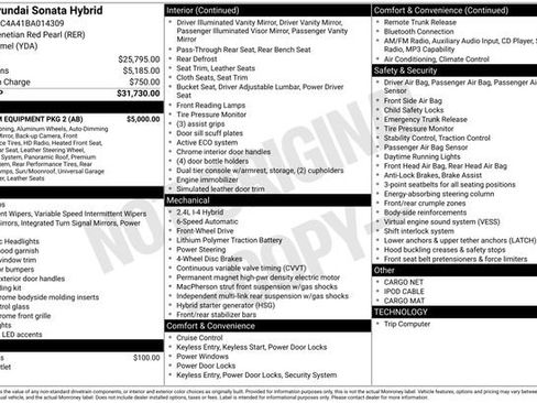 Used 2011 Hyundai Sonata Hybrid w/ Premium Equipment Pkg 2 FWD image 20