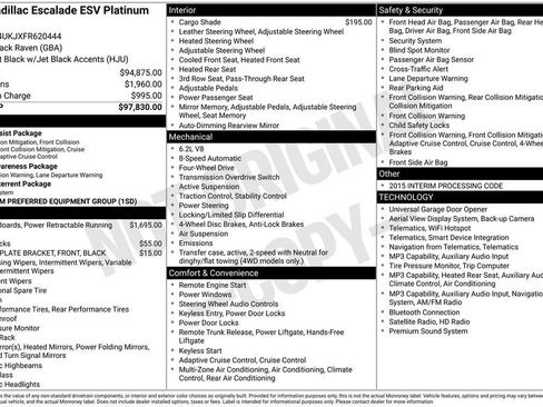 Used 2015 Cadillac Escalade ESV Platinum AWD/4WD image 2