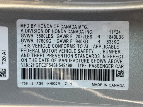 Certified 2025 Honda Civic Sport image 27