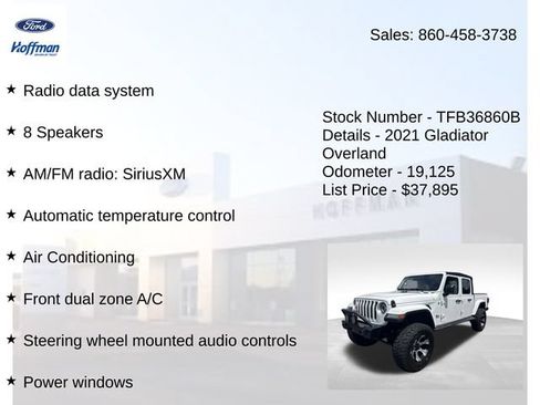 Used 2021 Jeep Gladiator Overland w/ LED Lighting Group AWD/4WD image 5