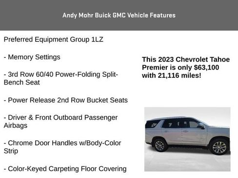 Used 2023 Chevrolet Tahoe Premier w/ Advanced Technology Package AWD/4WD image 12