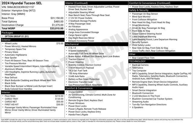 Used 2024 Hyundai Tucson SEL AWD/4WD image 34