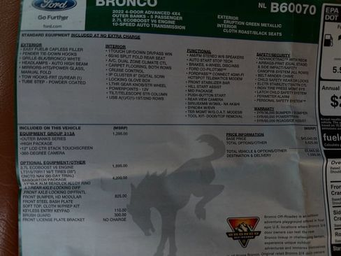 Used 2022 Ford Bronco Outer Banks w/ Sasquatch Package AWD/4WD image 20